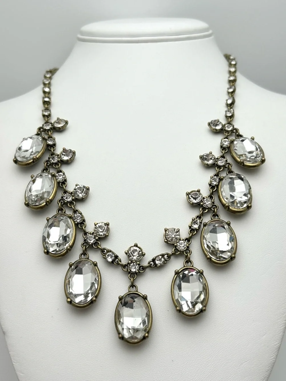 J. Crew Vintage Antiqued Gold Jeweled Necklace